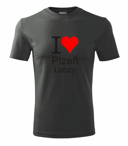 Grafitové tričko I love Plzeň Lobzy