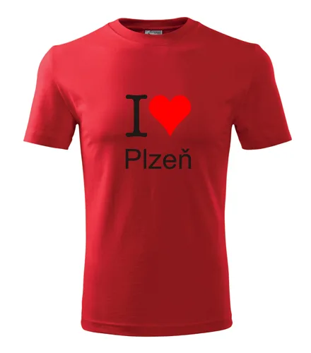Červené tričko I love Plzeň