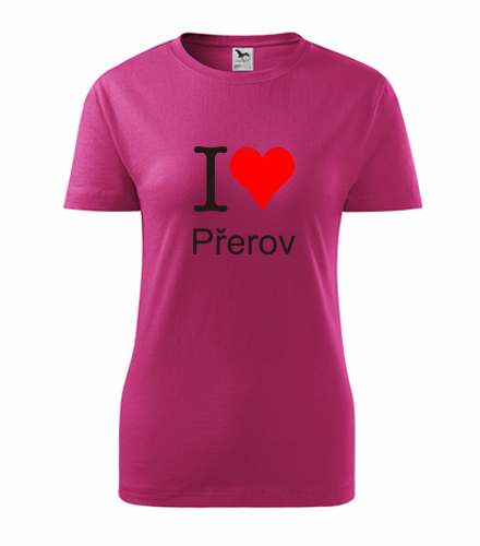 Purpurové dámské tričko I love Přerov