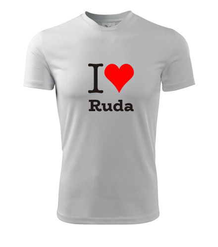 Bílé tričko I love Ruda