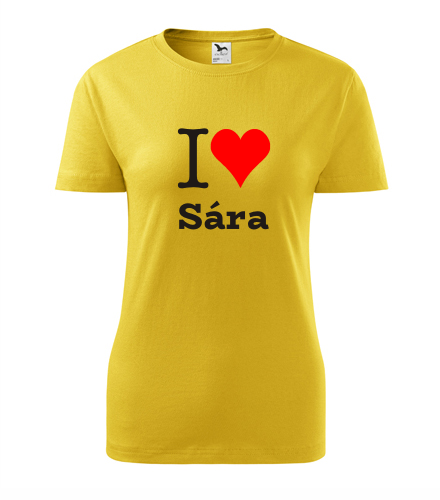 Žluté dámské tričko I love Sára