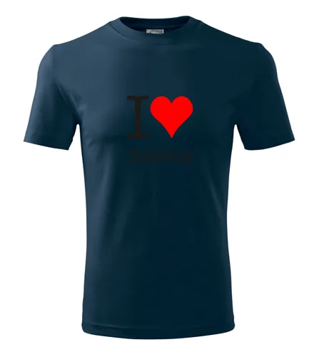 Tmavě modré tričko I love Satalice