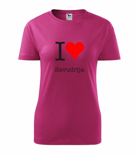 Purpurové dámské tričko I love Savudrija