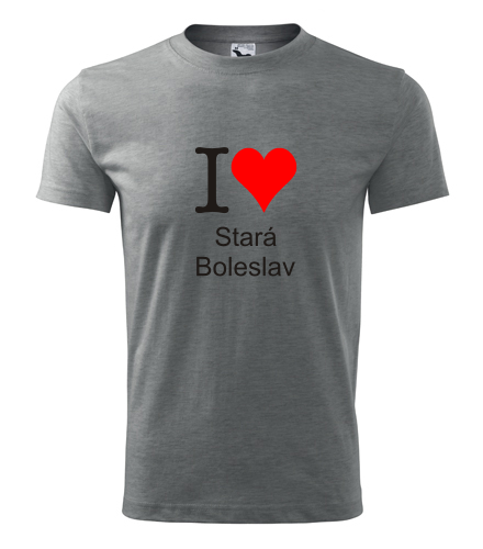 Šedé tričko I love Stará Boleslav