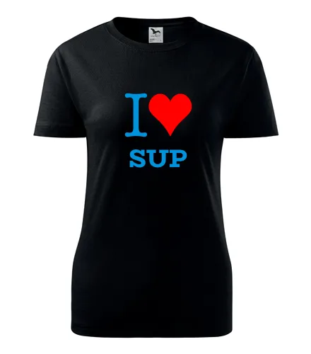 Černé dámské tričko I love SUP