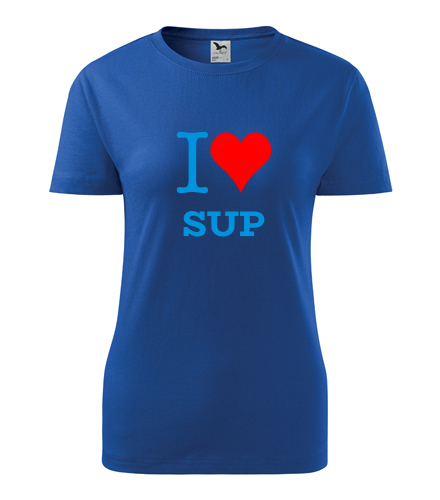 Modré dámské tričko I love SUP