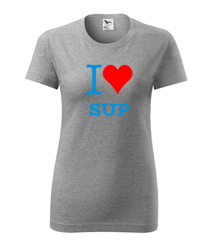 Šedé dámské tričko I love SUP