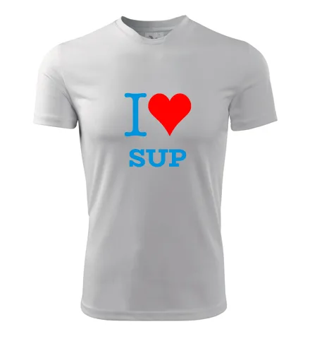trička s potiskem Bílé tričko I love SUP
