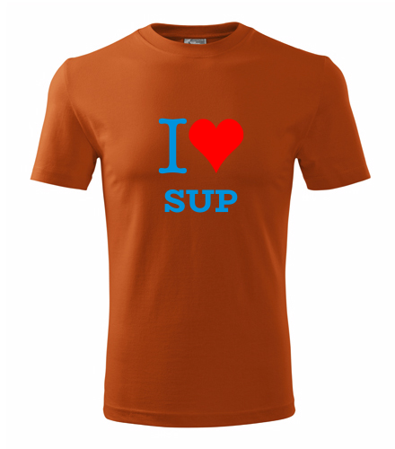 Oranžové tričko I love SUP
