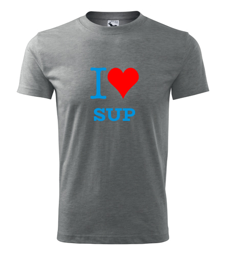 Šedé tričko I love SUP
