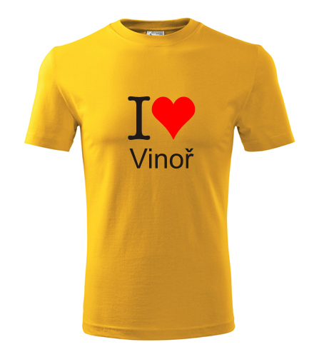 Žluté tričko I love Vinoř