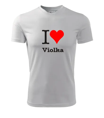 trička s potiskem Bílé tričko I love Violka