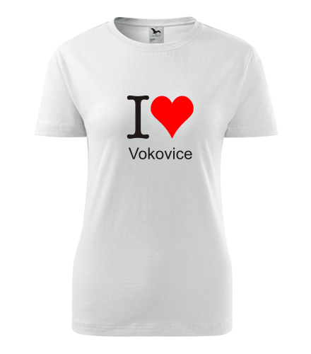 Bílé dámské tričko I love Vokovice