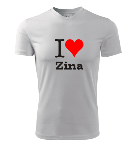Bílé tričko I love Zina