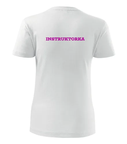 trička s potiskem Bílé dámské tričko instruktorka dámské