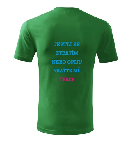 Zelené tričko Jestli se ztratím
