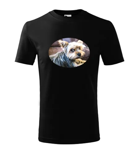 Černé dětské tričko s jorkšírem