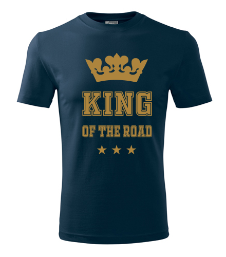 Tmavě modré tričko King of the road zlaté