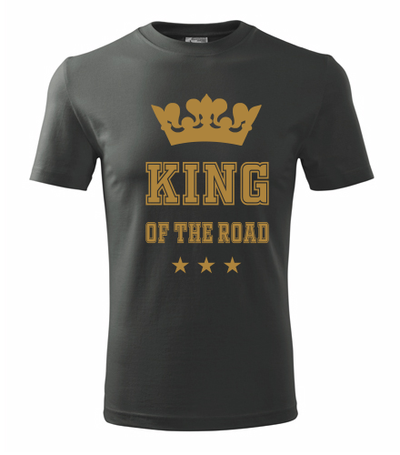 Grafitové tričko King of the road zlaté
