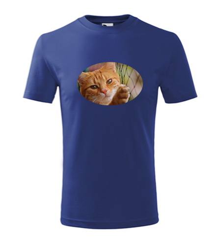 Modré dětské tričko s kočkou 1