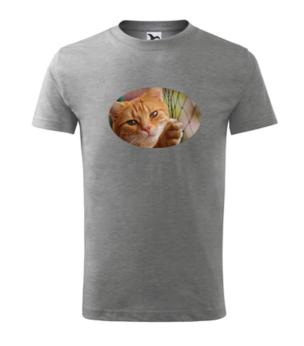 Šedé dětské tričko s kočkou 1