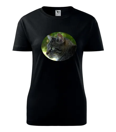 Černé dámské tričko s kočkou 2