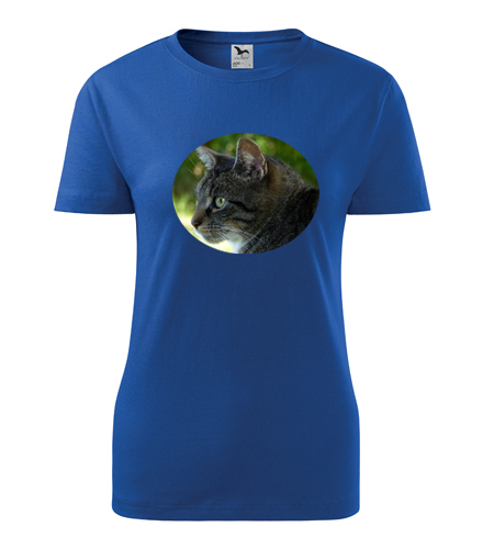 Modré dámské tričko s kočkou 2