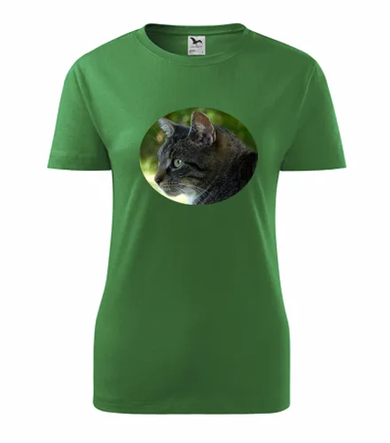 Zelené dámské tričko s kočkou 2
