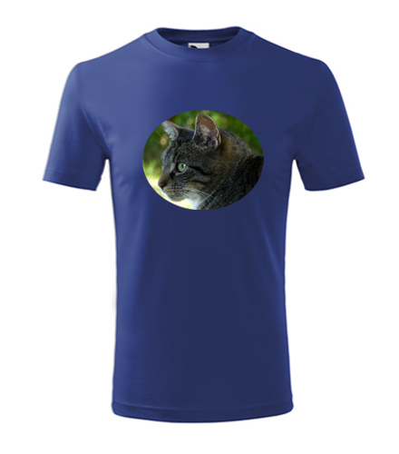 Modré dětské tričko s kočkou 2