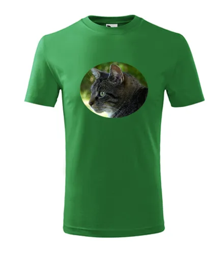 Zelené dětské tričko s kočkou 2