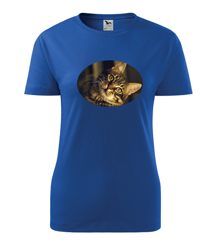 Modré dámské tričko s kočkou 3