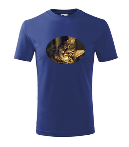 Modré dětské tričko s kočkou 3