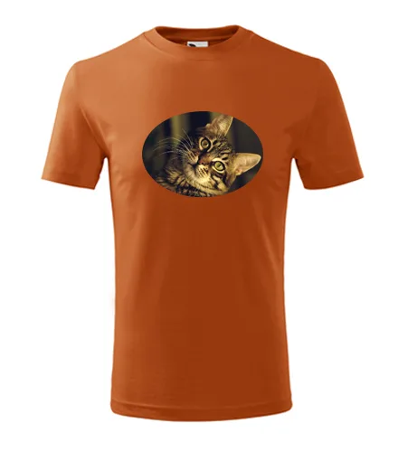 Oranžové dětské tričko s kočkou 3
