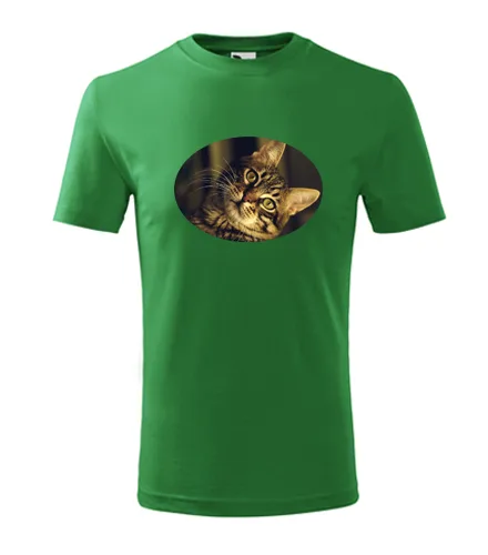 Zelené dětské tričko s kočkou 3