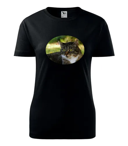 Černé dámské tričko s kočkou 4