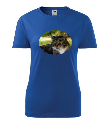 Modré dámské tričko s kočkou 4