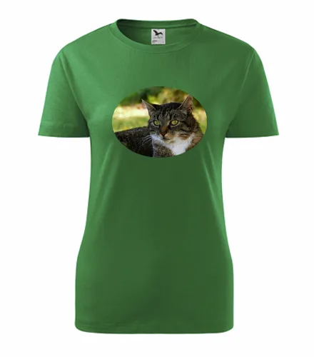 Zelené dámské tričko s kočkou 4