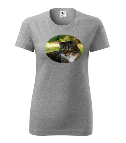 Šedé dámské tričko s kočkou 4