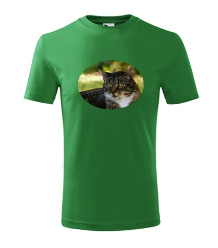 Zelené dětské tričko s kočkou 4