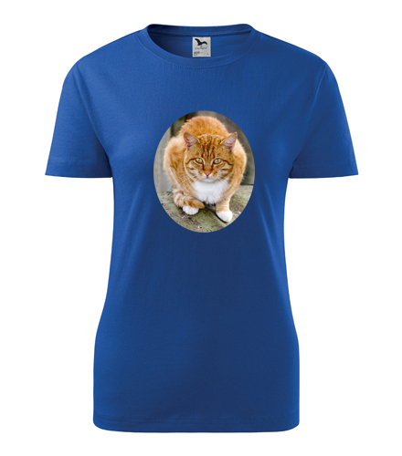 Modré dámské tričko s kočkou 5
