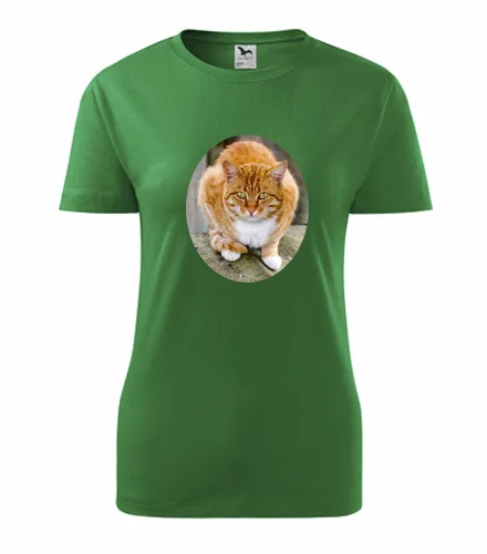 Zelené dámské tričko s kočkou 5