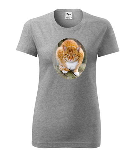 Šedé dámské tričko s kočkou 5