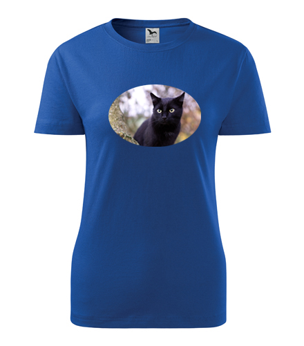 Modré dámské tričko s kočkou 6