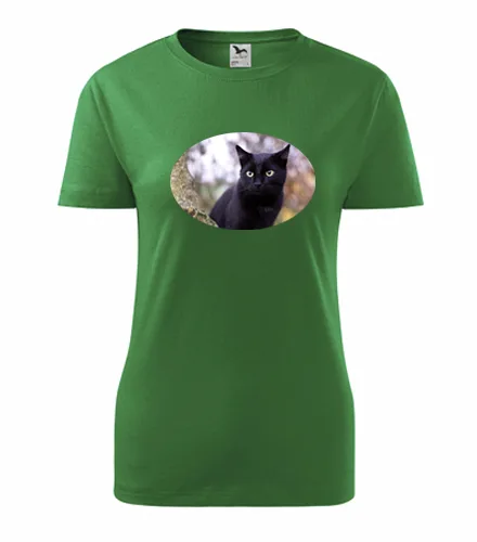 Zelené dámské tričko s kočkou 6