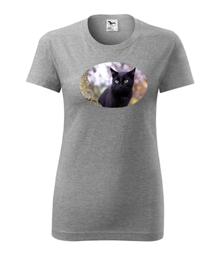 Šedé dámské tričko s kočkou 6