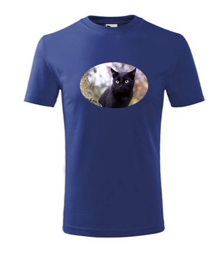 Modré dětské tričko s kočkou 6