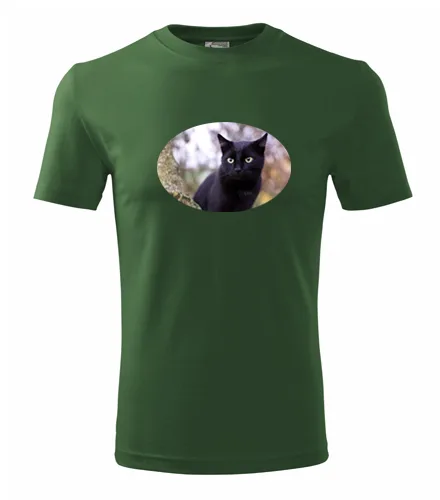 Lahvově zelené tričko s kočkou 6