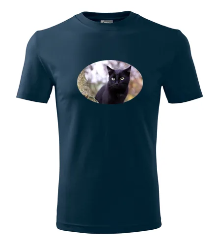 Tmavě modré tričko s kočkou 6