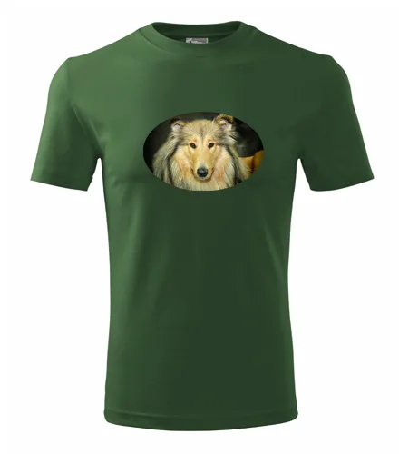 Lahvově zelené tričko s kolií