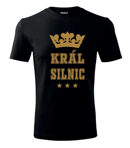 Černé tričko král silnic - zlatý potisk